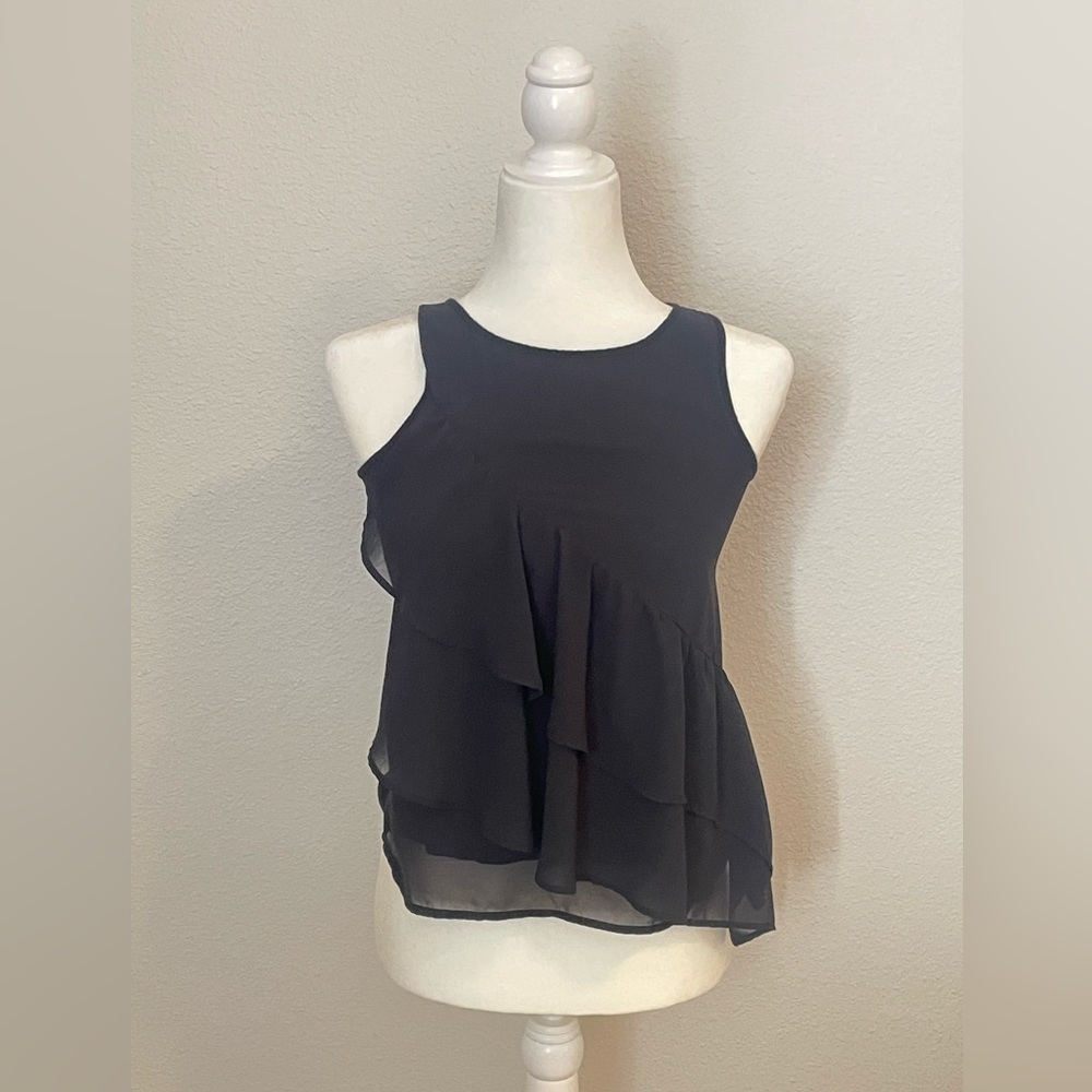 🏷️H&M Girl’s Layered Ruffled Black Blouse
